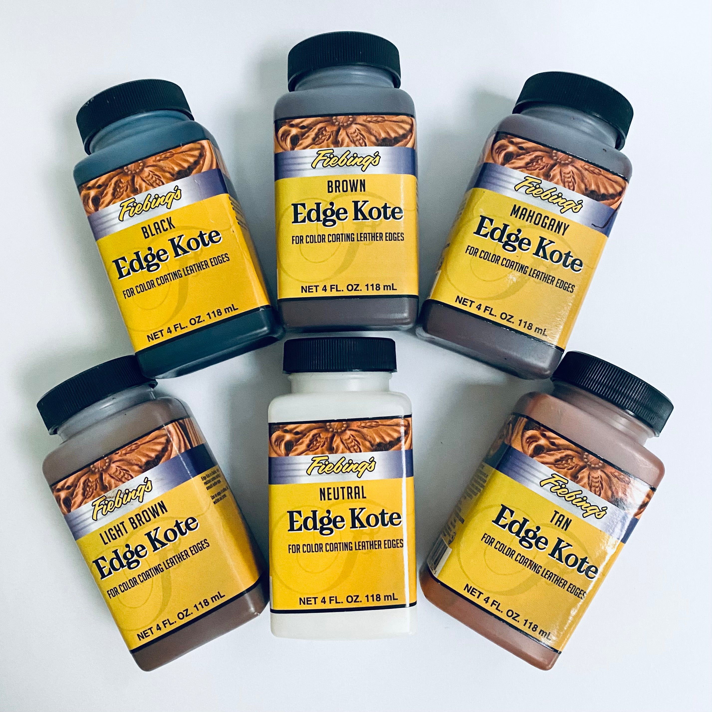 Fiebing's Water-Resistant Leather Edge Kote – 4 Oz Brown Color Coating