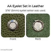 Load image into Gallery viewer, AA Eyelet set in Leather
