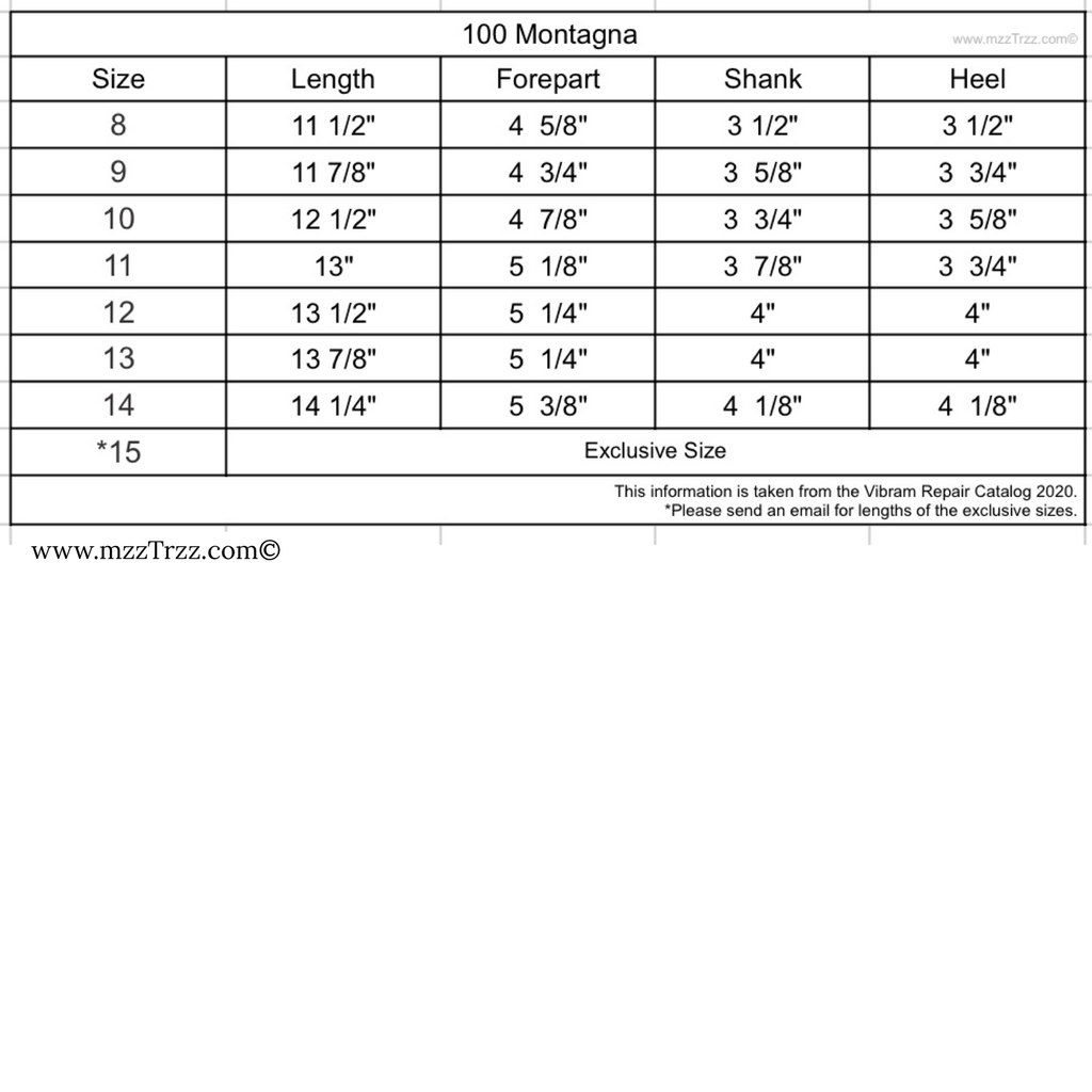 Shoemaking - Vibram - Sole - 100 Montagna