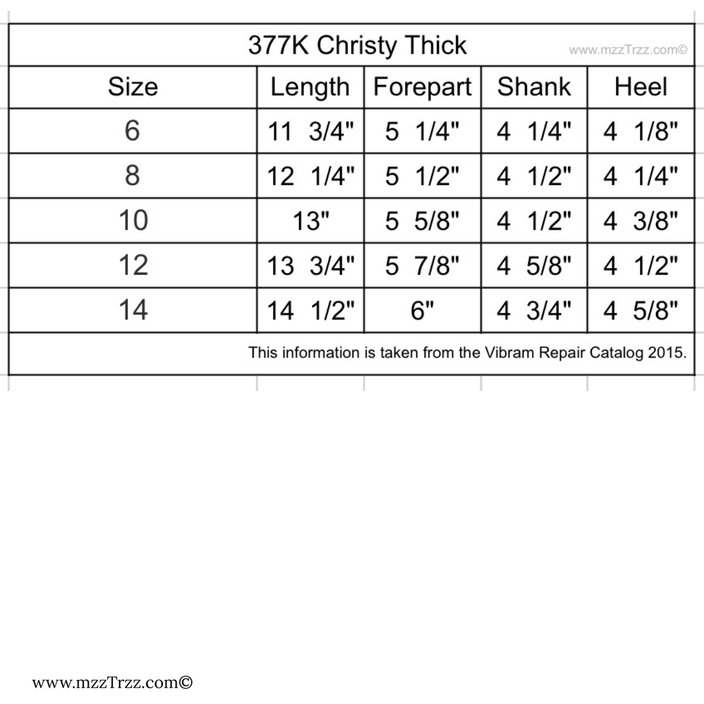 Shoemaking - Vibram - Sole - 377K Christy Thick