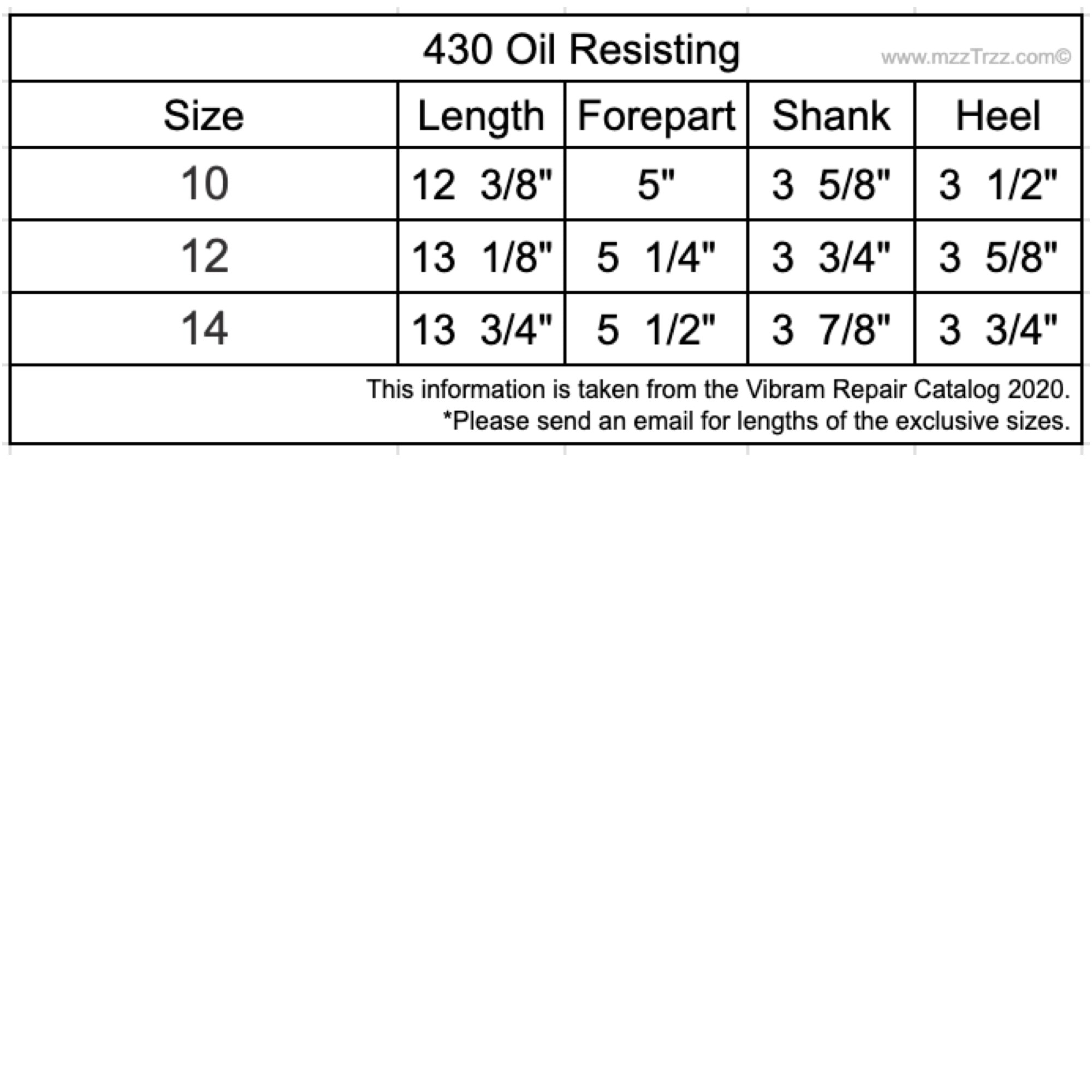 Shoemaking - Vibram - Sole - 430 Oil Resisting