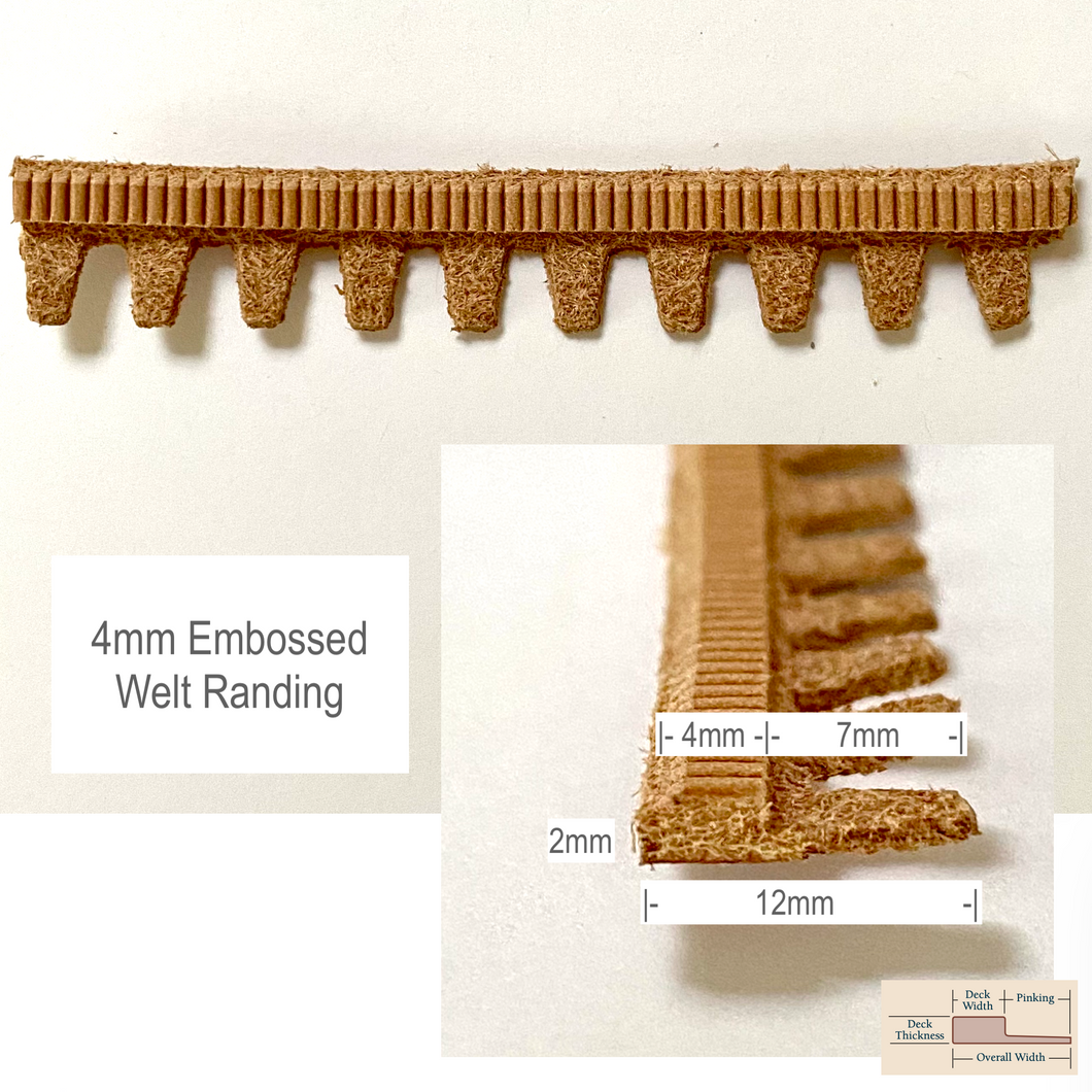 Shoemaking - Component - Leather Randing - False Welt - Embossed - Natural