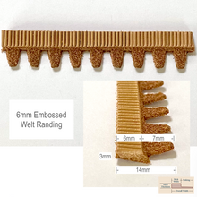 Load image into Gallery viewer, Shoemaking - Component - Leather Randing - False Welt - Embossed - Natural
