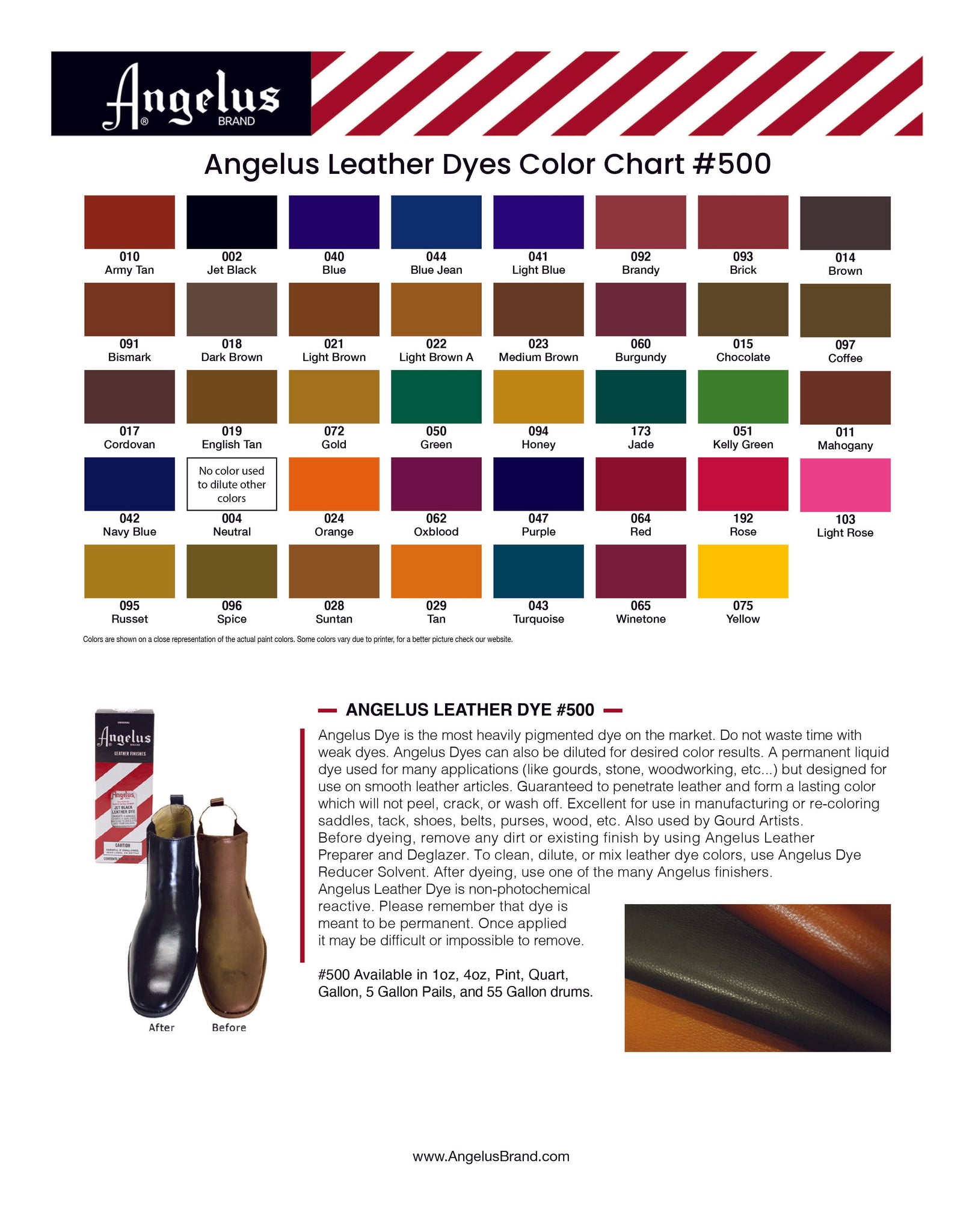 Leather Care - Angelus - Leather Dye – mzz T rzz Shoemaking Materials