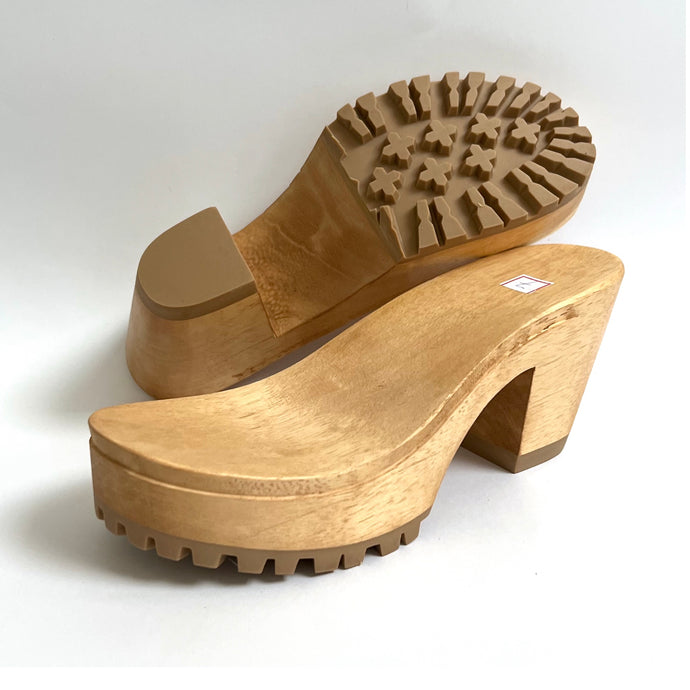 Shoemaking - Sole - Wooden Clog with Rubber Lug Outsole