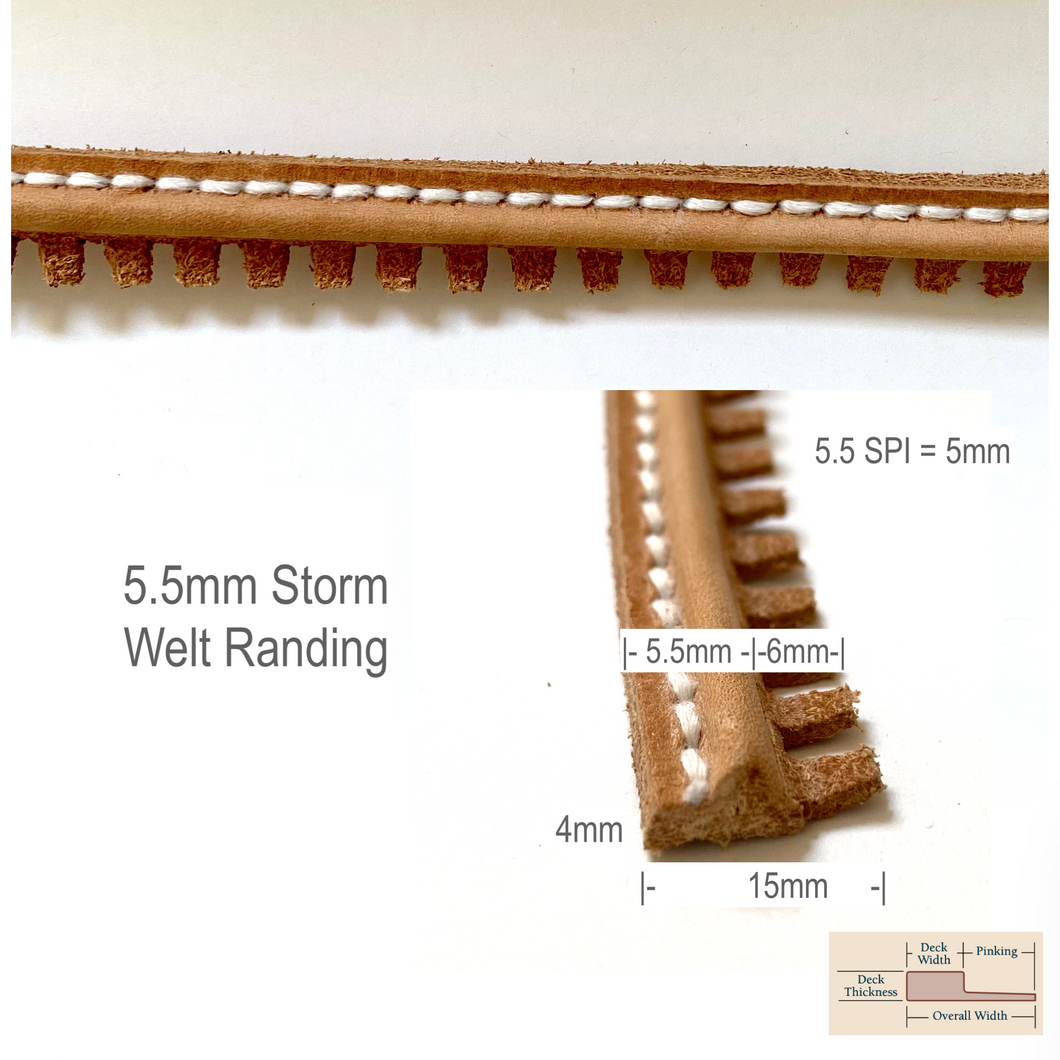 Shoemaking - Component - Leather Randing - False Welt - Storm Welt - Natural - By the Foot
