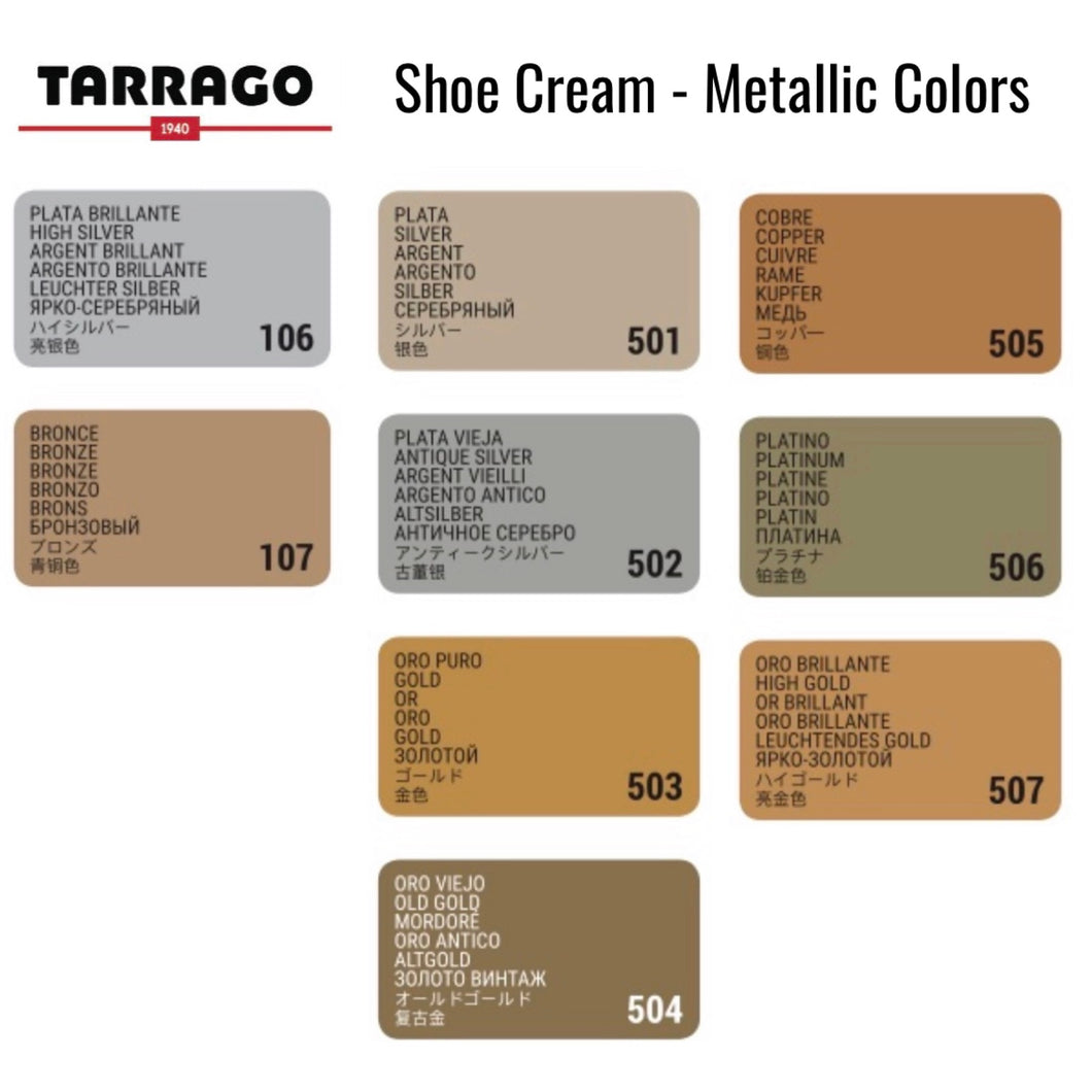 Leather Care - Tarrago - Shoe Cream - Metallic & Pearly Colors