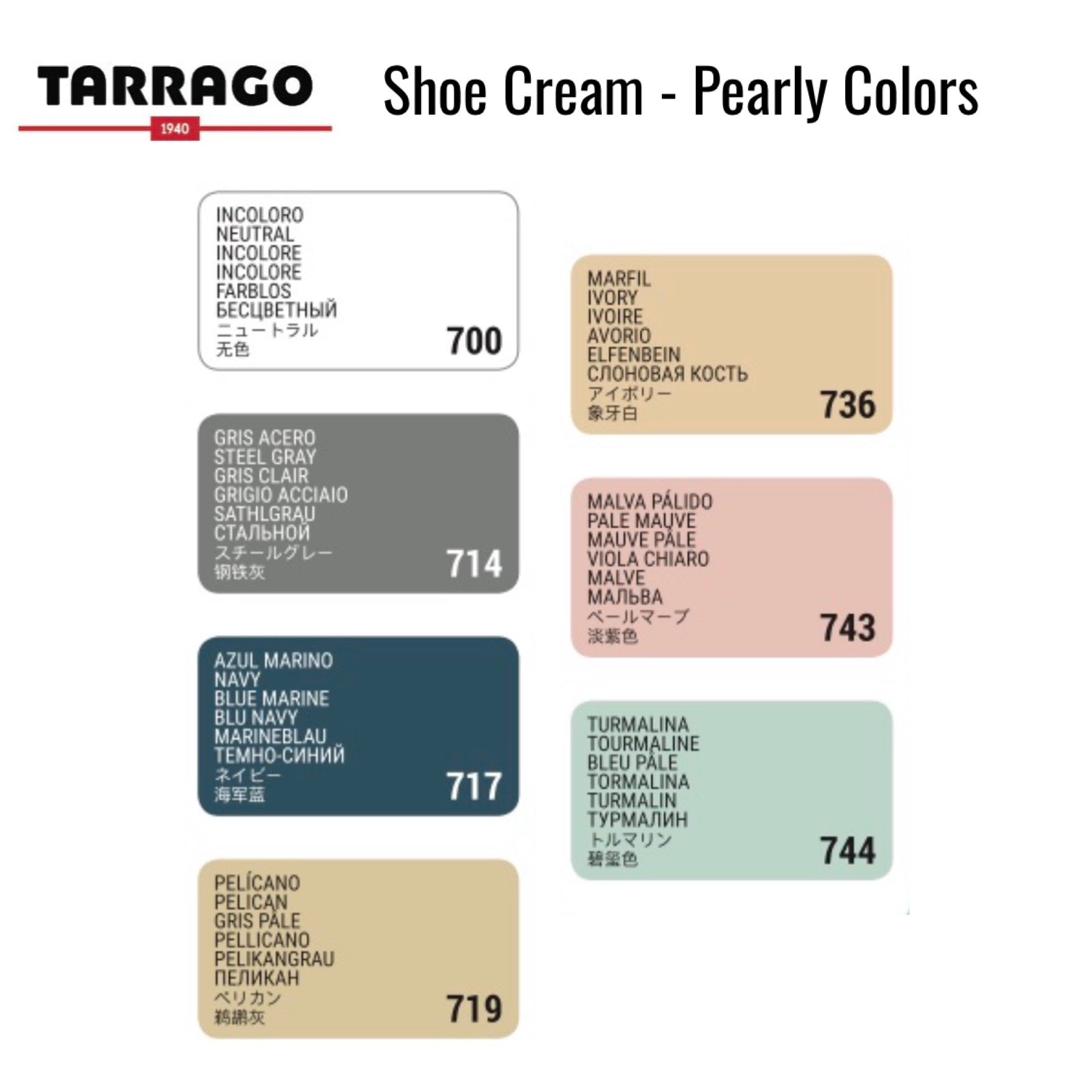 Leather Care - Tarrago - Shoe Cream - Metallic & Pearly Colors