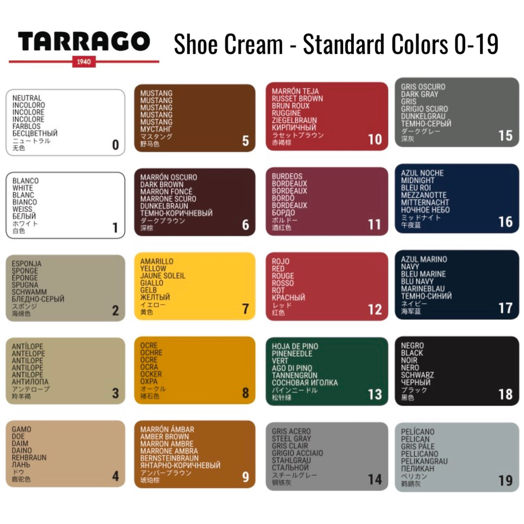 Leather Care - Tarrago - Shoe Cream - Standard Colors (0-59)