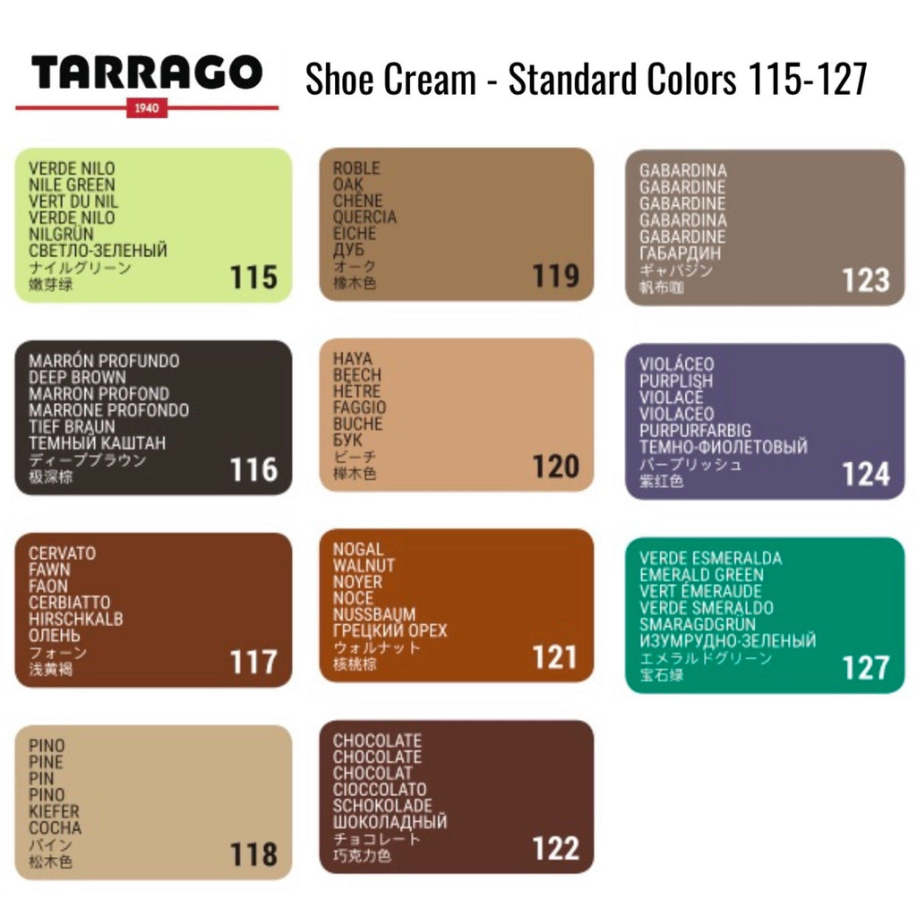 Leather Care - Tarrago - Shoe Cream - Standard Colors (100-127)